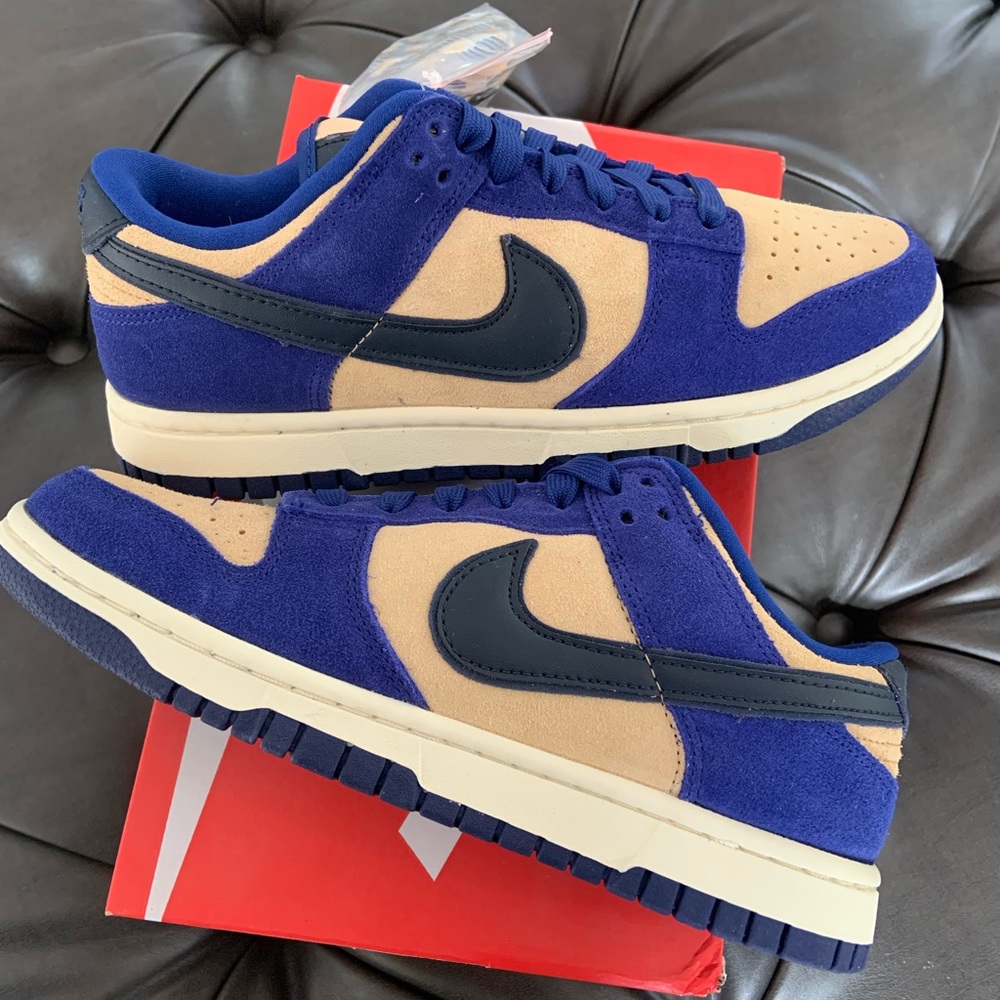 WOMENS Nike Dunk Low LX (BLUE SUEDE) — size 7W